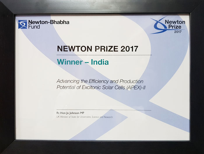 Newton Prize Citation